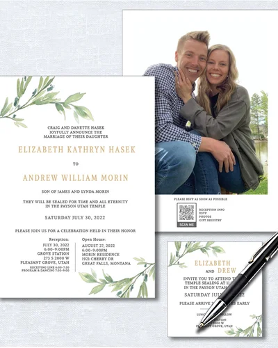 LDS Temple Sealing Invitations example 2
